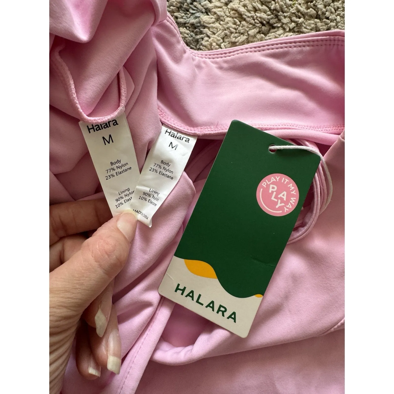 NWT Halara Pink Softly Zero Plush Double Strap 2 Piece Athletic Dress Medium - Image 10