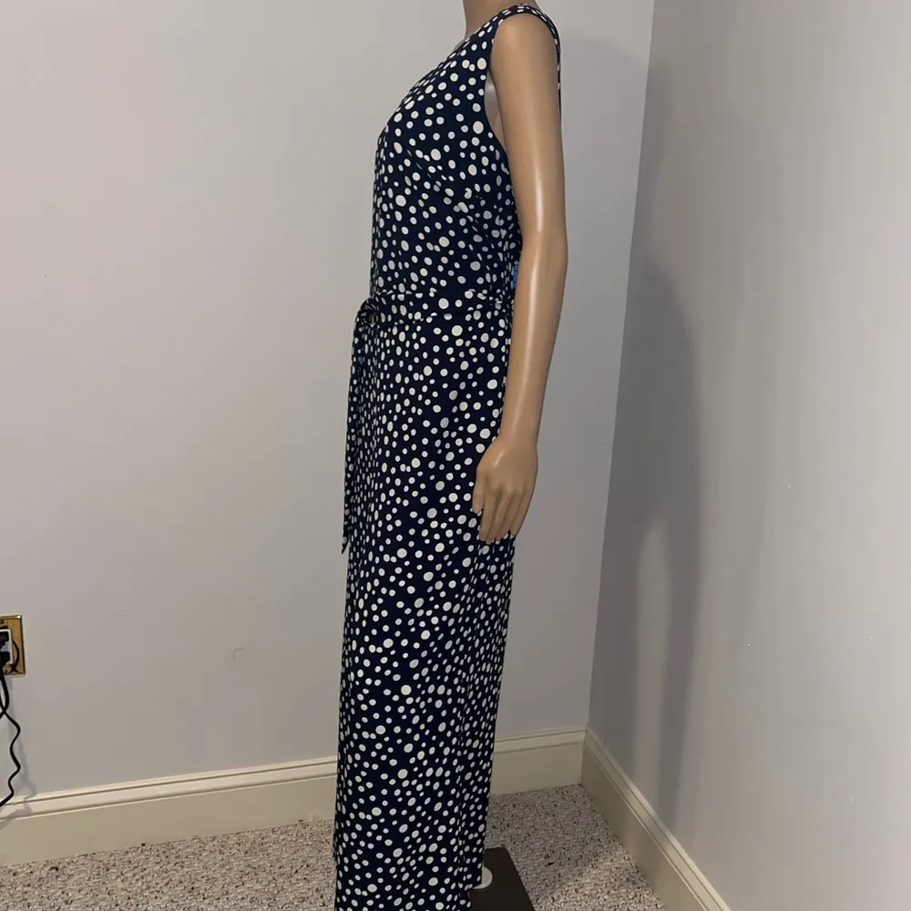 Karl Lagerfeld Paris jumpsuit woman’s 16 , black sleeveless polka-dot crop pant - Image 3