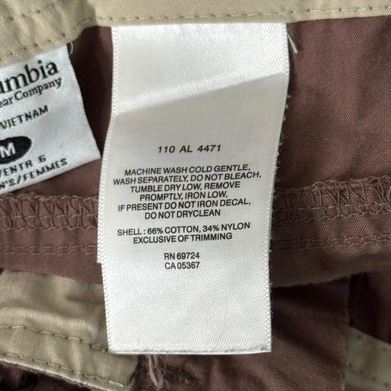 Columbia Sportswear M 6 Drawstring Shorts Cotton Nylon‎ Brown Hiking Gorpcore - Image 7