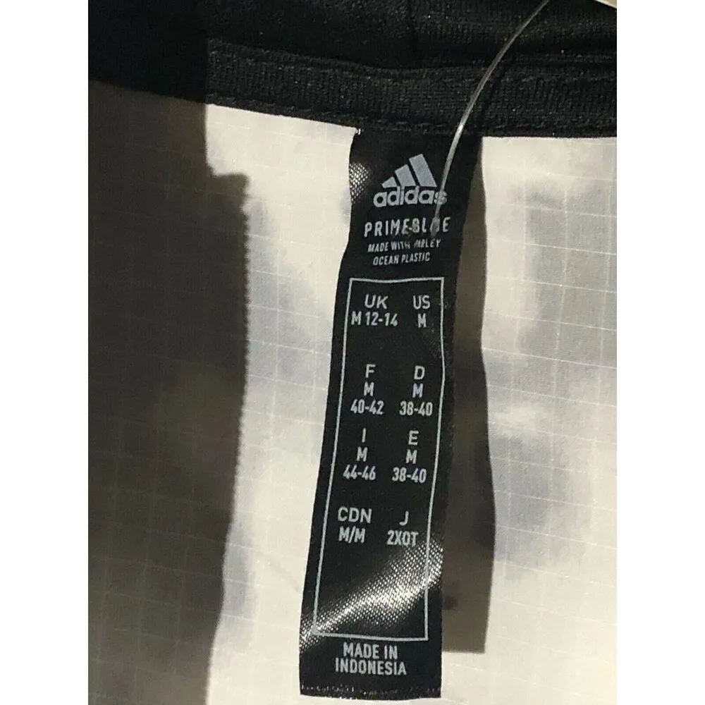 adidas Pullover Jacket Windbreaker Hood Black White Marble Women's Medium NWT - Image 3
