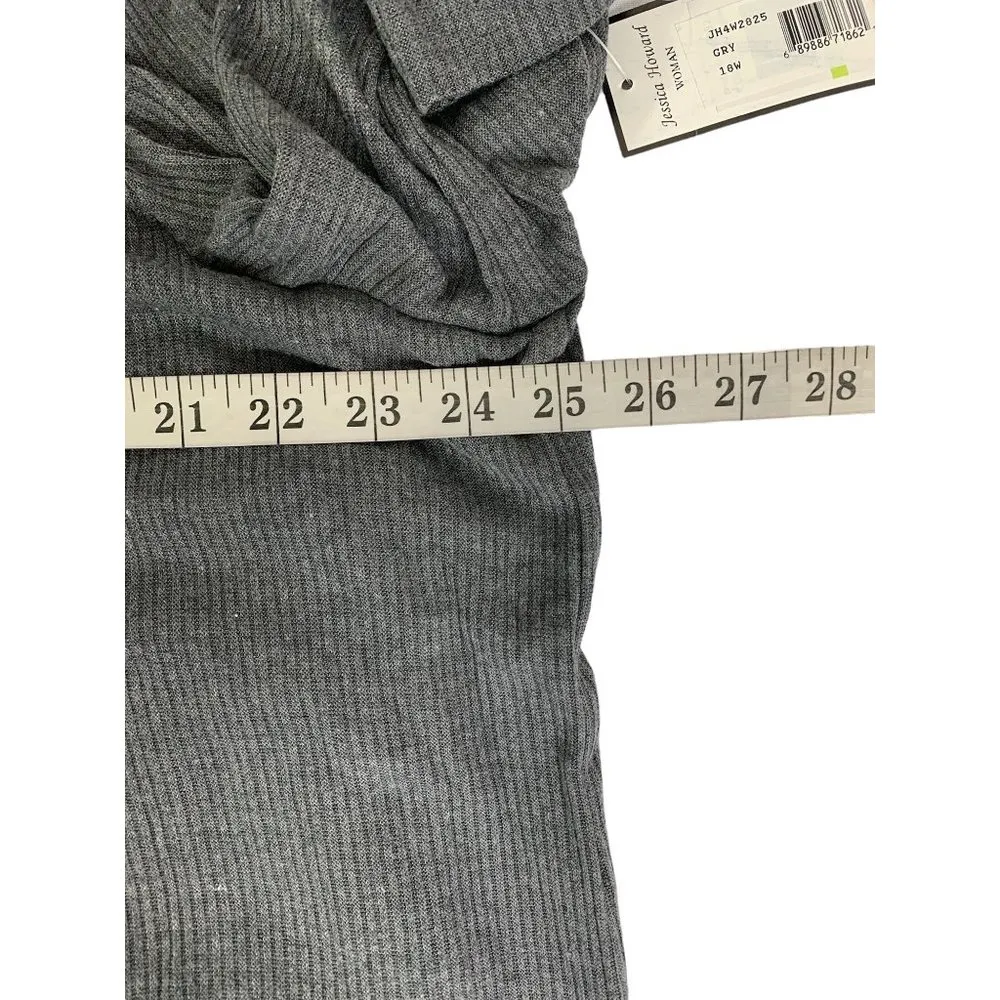 Jessica Howard Women's Plus Size Charcoal Dress & Cardigan Set - Image 8