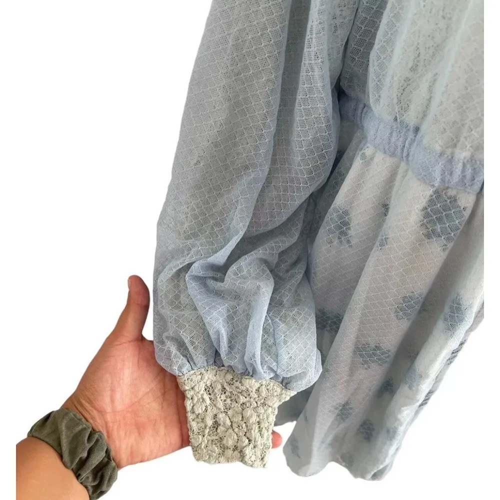 We are HAH Make it a Double Lace Robe French Blue Reversible Size Small - NWT - Image 4