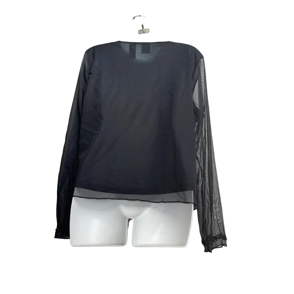 Notations Black Chiffon Embellished Top - Image 2