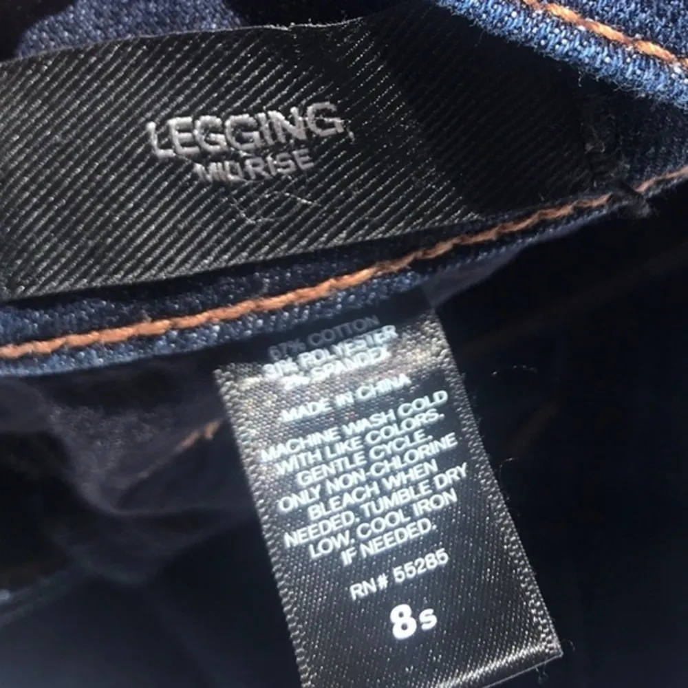 Express Mid Rise Dark Wash Jean Legging - Image 9