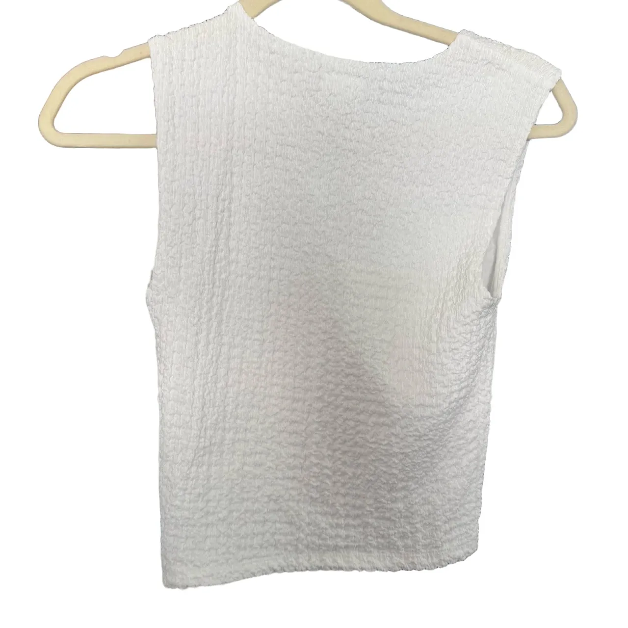 Abercrombie & Fitch Tank Top Womens XS White Textured Crinkle Casual - Image 2