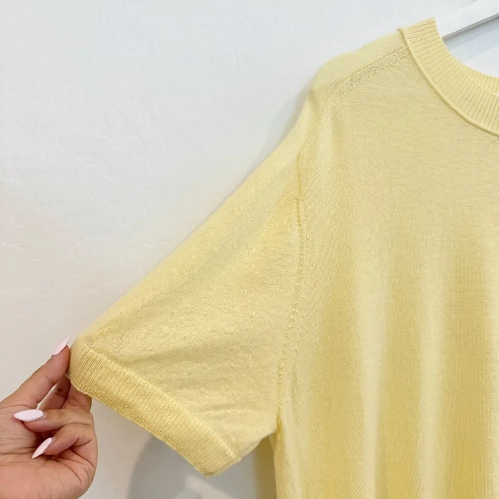 Maeve Merino Wool Short‎ Sleeve Knit Sweater Anthropologie in Yellow Size Small - Image 3