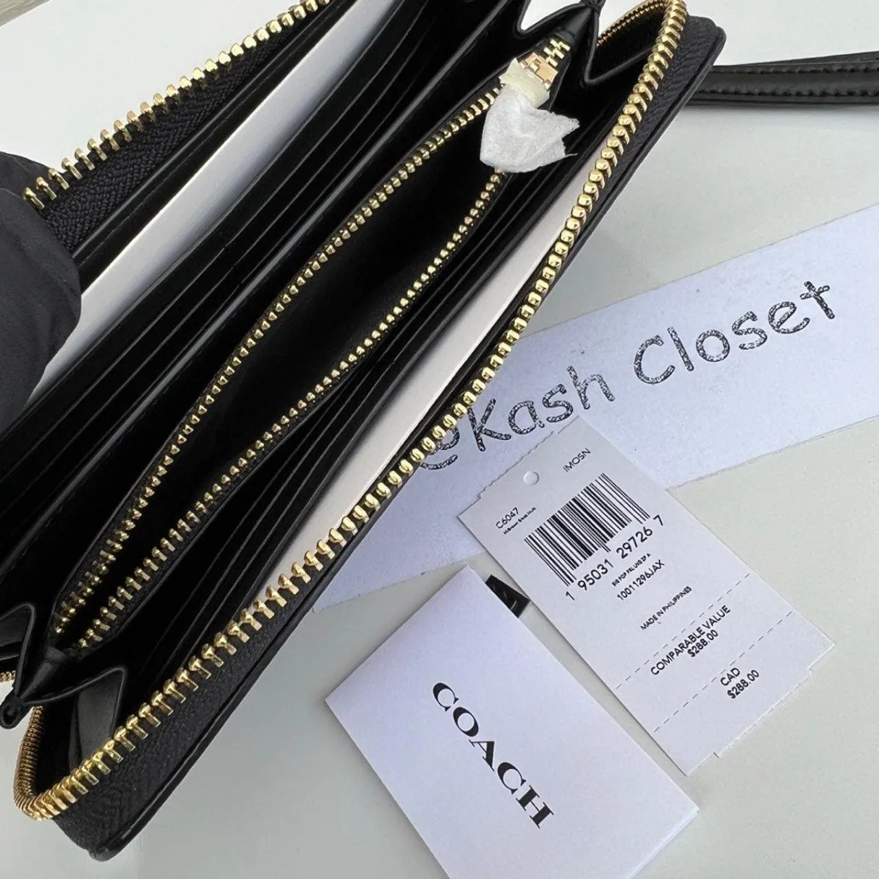 Coach  Signature Canvas Zip Around Wallet - Image 4