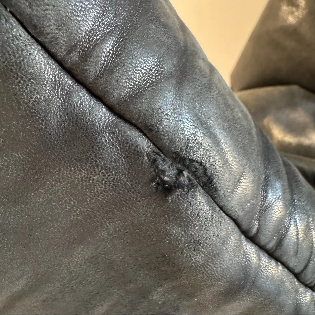 Mackage Lamb Leather & Down Hooded Puffer Jacket Small - Image 9