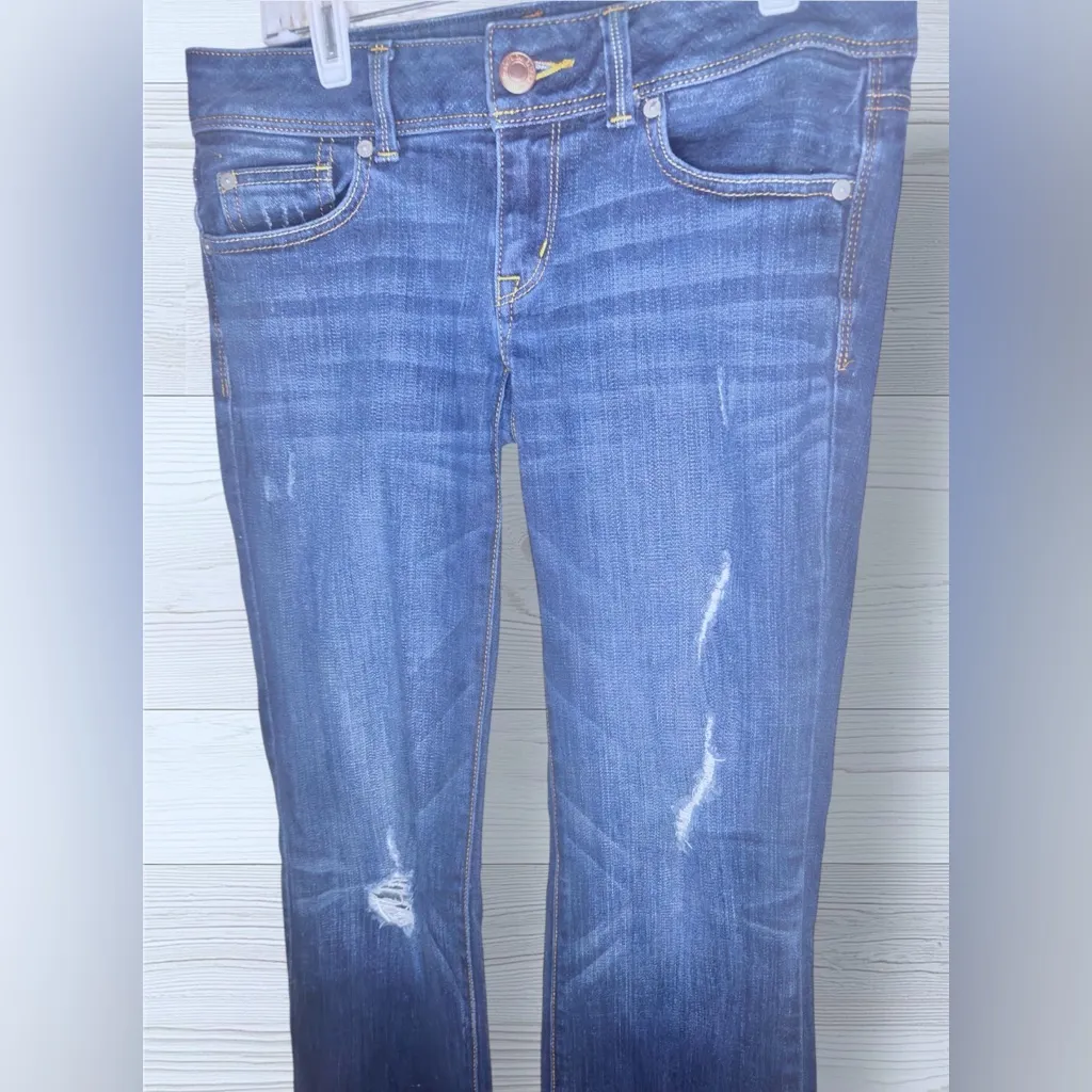 AMERICAN EAGLE Women’s Distressed Slim Bootcut Fit & Flare Jeans - Image 3