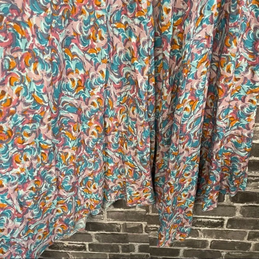 Sundance salma midi dress blue pink floral Size 10 - Image 4