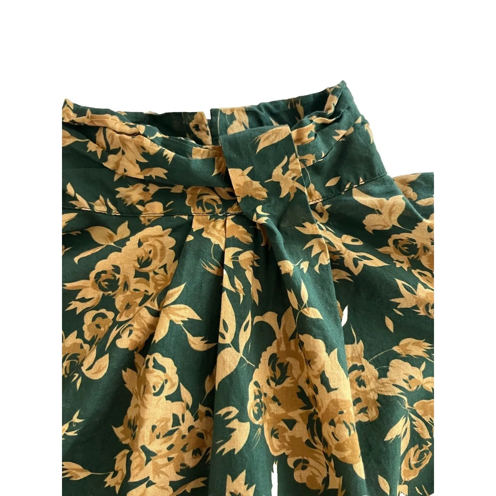 Millie Charlotte Floral Jacquard Top Emerald Bouquet Womens Size M Cotton Green Size M - Image 7