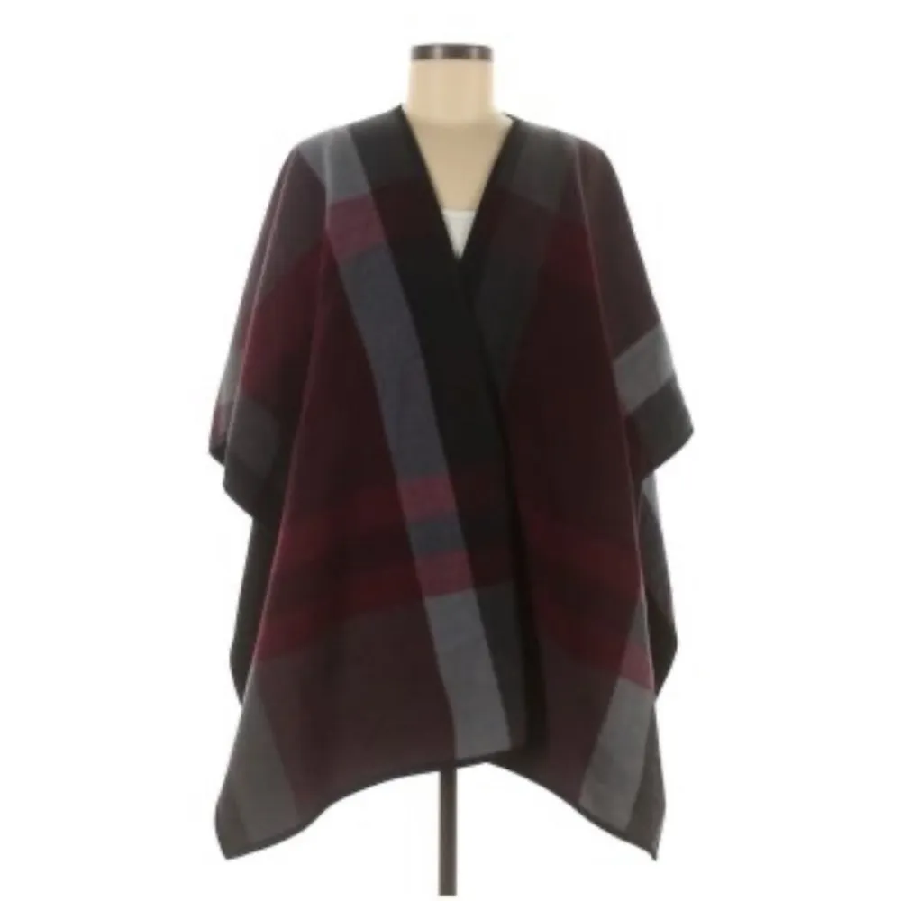 Ike Behar‎ Fleece Check Wrap Black Grey One Size Size undefined - Image 6