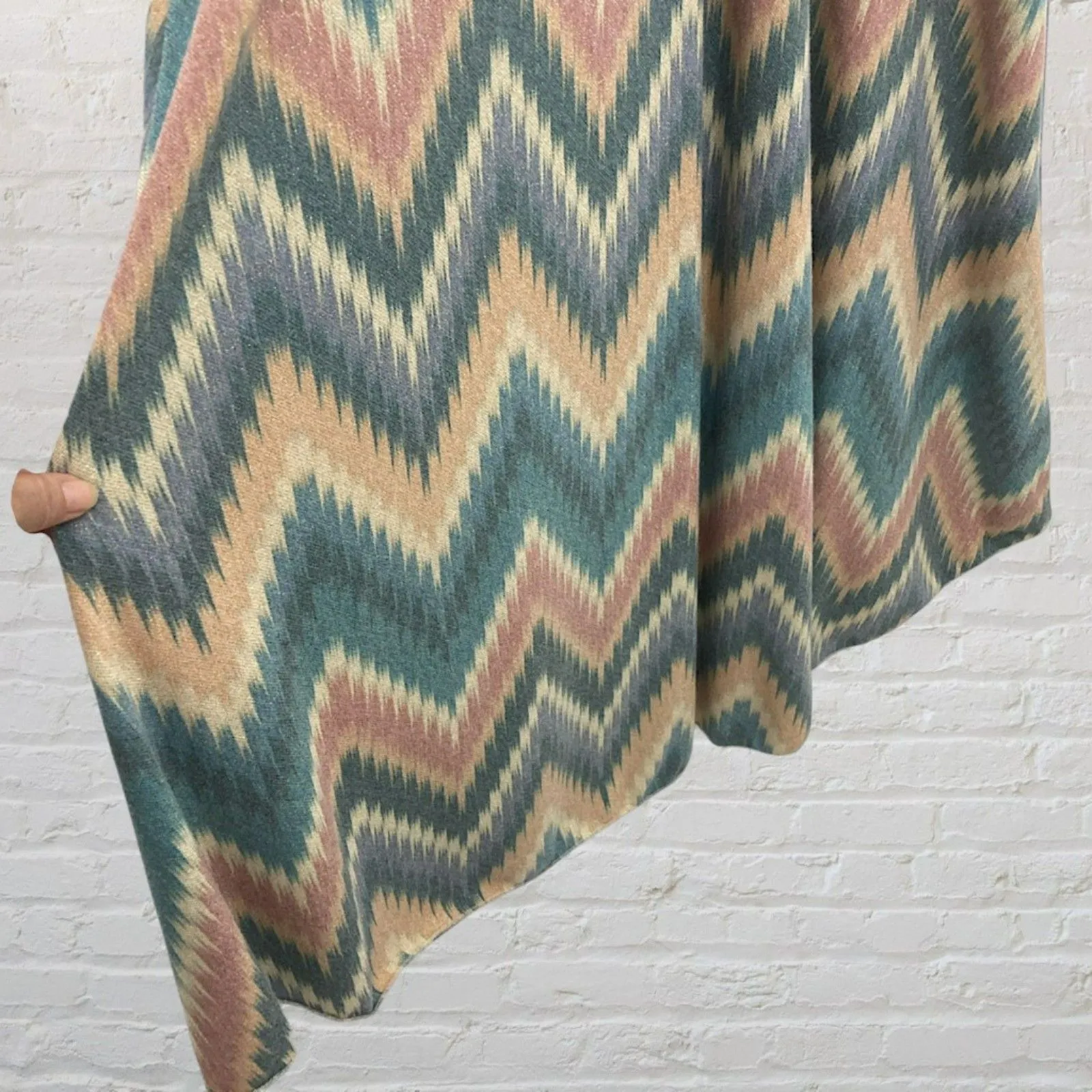 Coco Made Italy L Zigzag Ikat Print Maxi Dress Blue Size L - Image 7