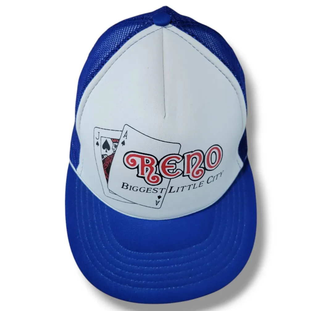 Vintage Hat Vintage Reno Biggest Little City Hat Black Jack Vintage Trucker Hat By Size-A-Just Unisex Hat  - Image 4