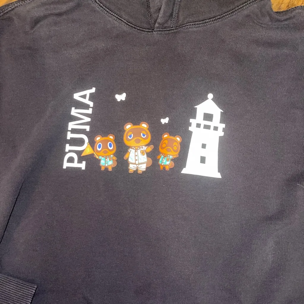 Puma Gray Hoodie Sweatshirt Animal Crossings size Medium or large - Image 4