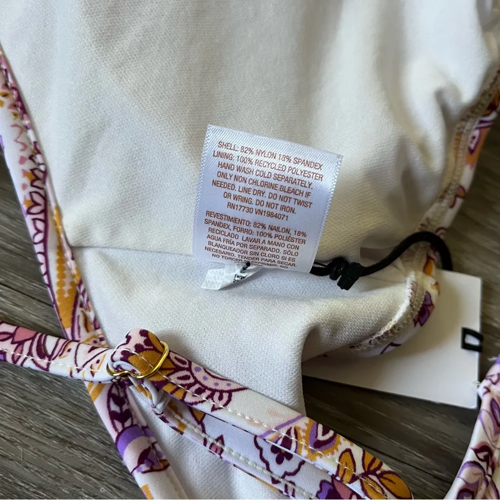 Shade & Shore Purple Floral Bikini Top - Image 4