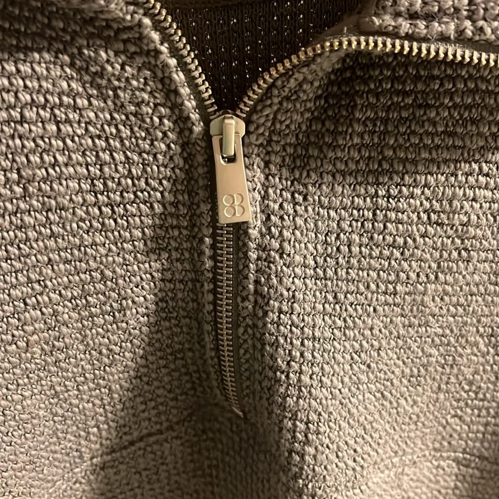 Sweaty Betty estful Bouclé Half Zip Pullover size small charcoal marl - Image 4