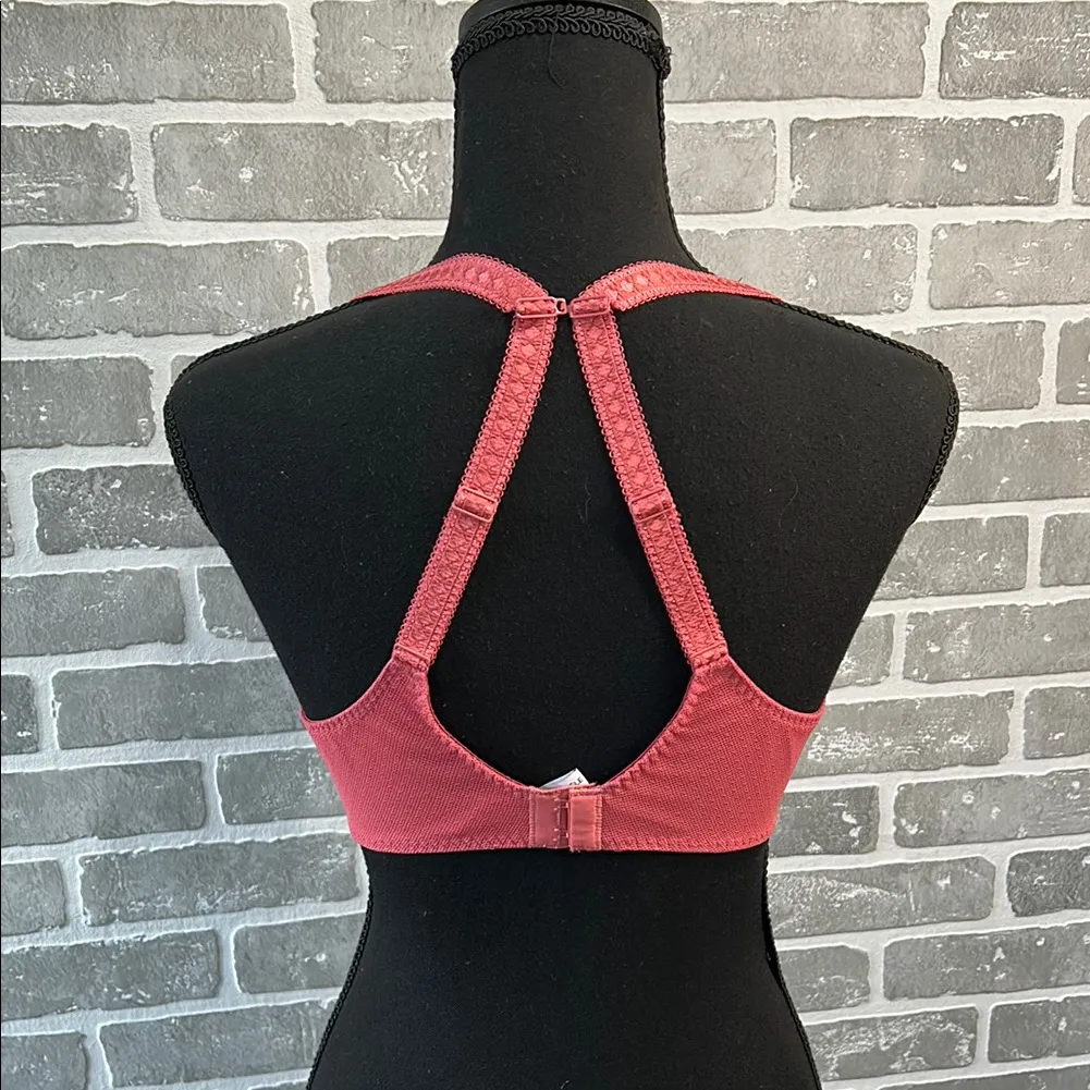 NWT Simone Perele Bretelles Multi Positional Straps‎ Coral Lace Bra 34 E (DD) Pink Size undefined - Image 4