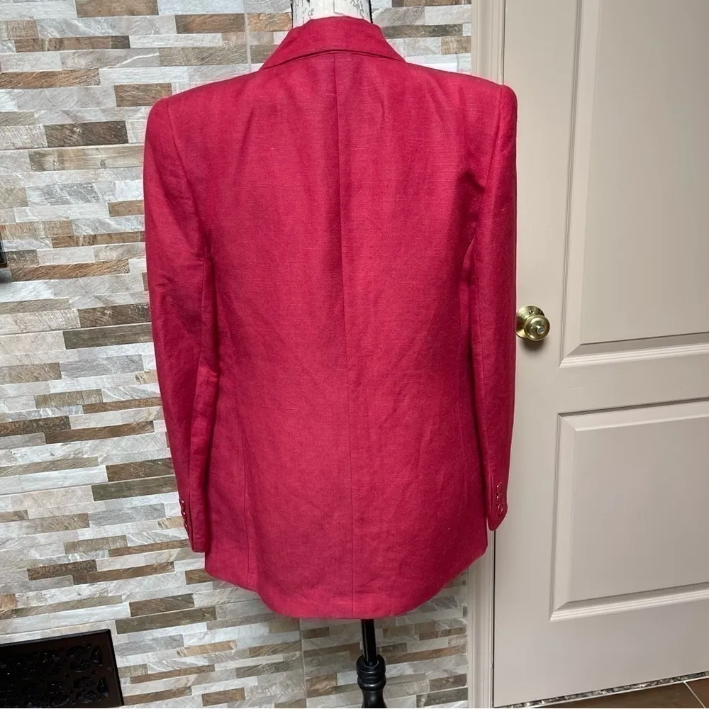 Vintage Y2K Giorgio Sant'Angelo Collectable Gold Red Linen blazer Red Size 6 - Image 6