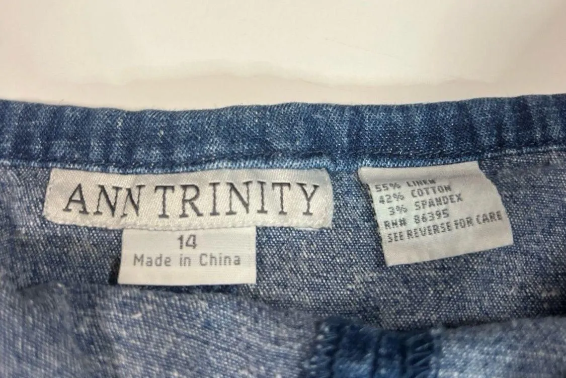 Embroidered Denim Skirt Multi Size 14 - Image 3