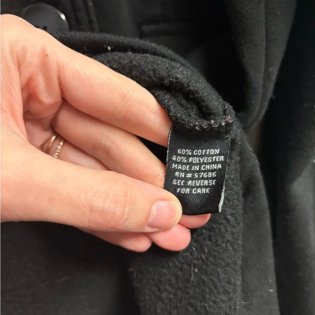 New Look Double Breasted Soft Pea Coat Size Large - Image 3