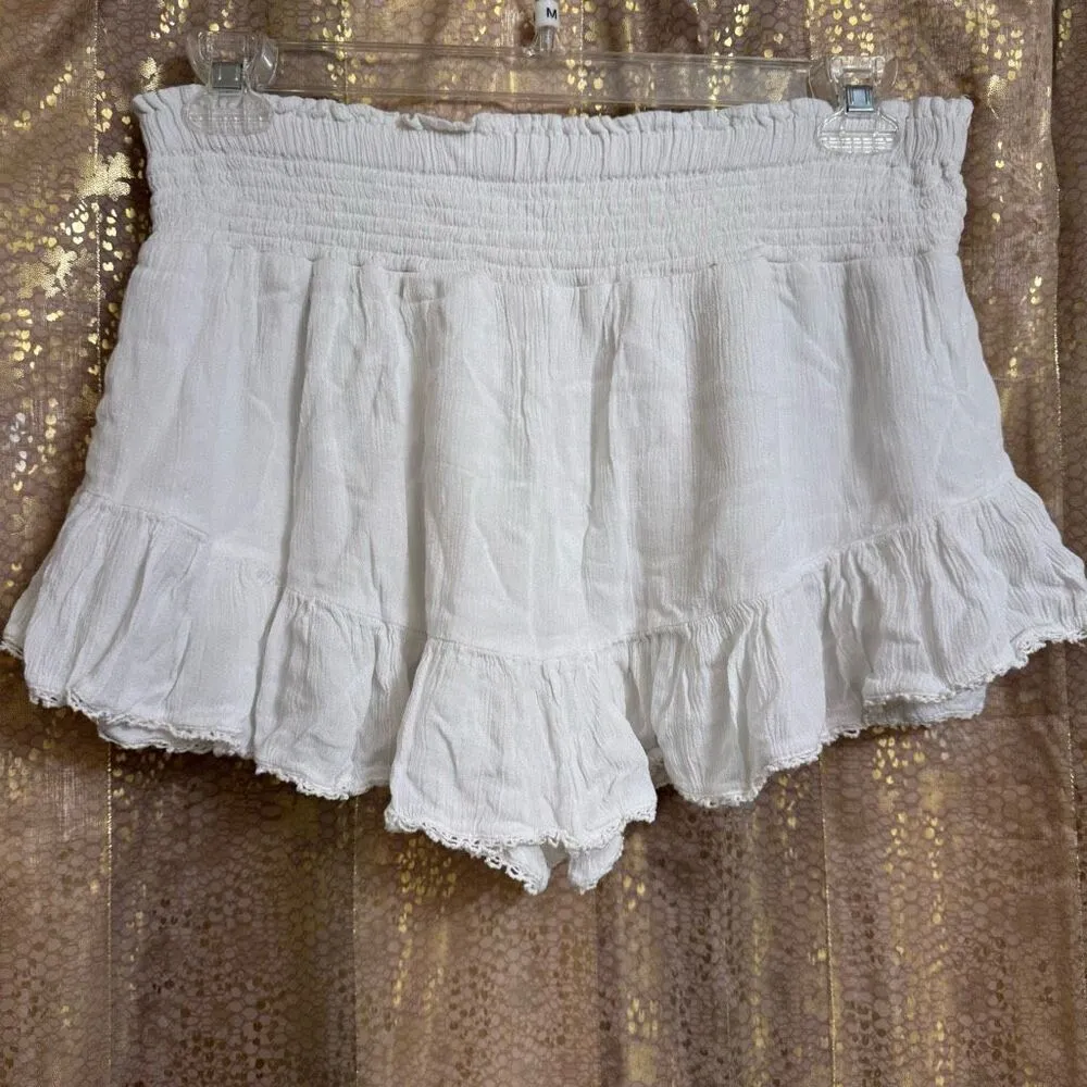 Aeropostale White High-Waisted Lace-Trim Flippy Skirt Skort XL - Image 2
