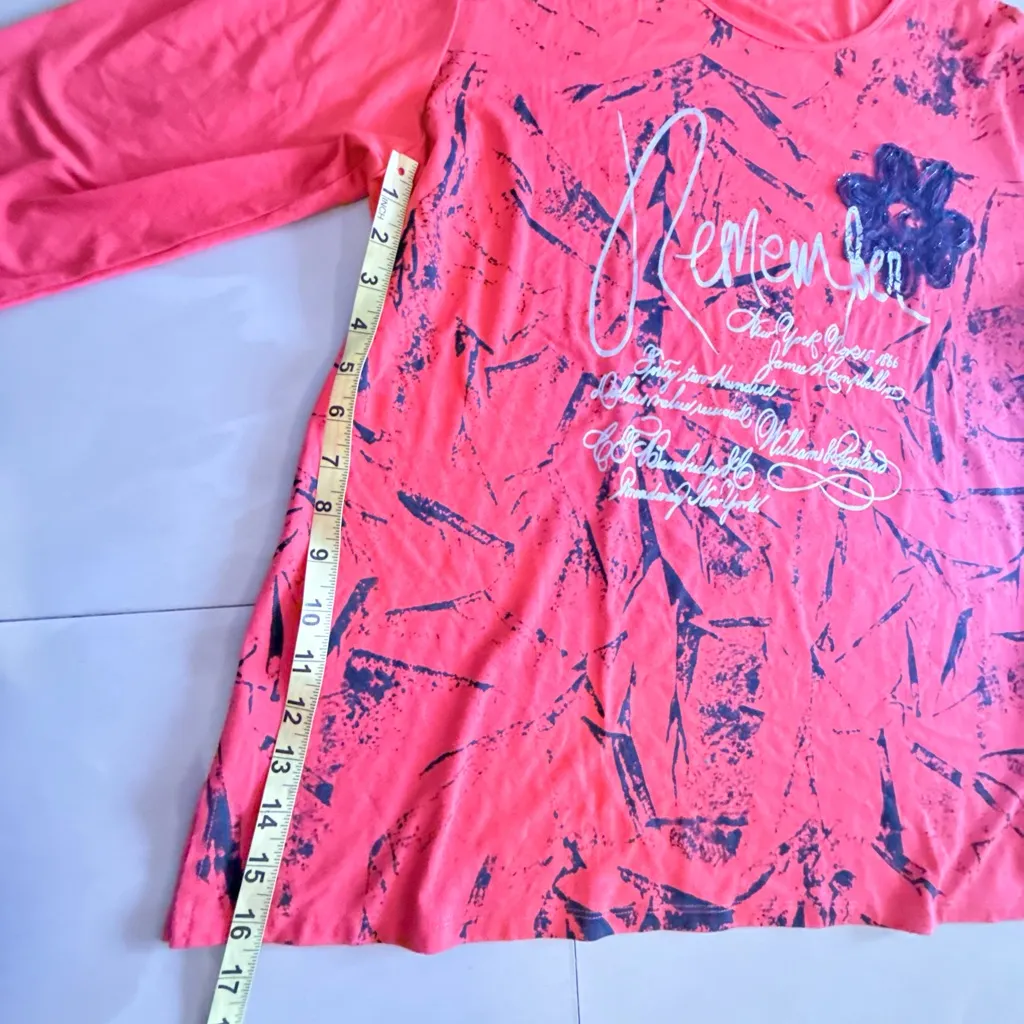 Women's Coral Graphic Top Pink Size XL - Image 7
