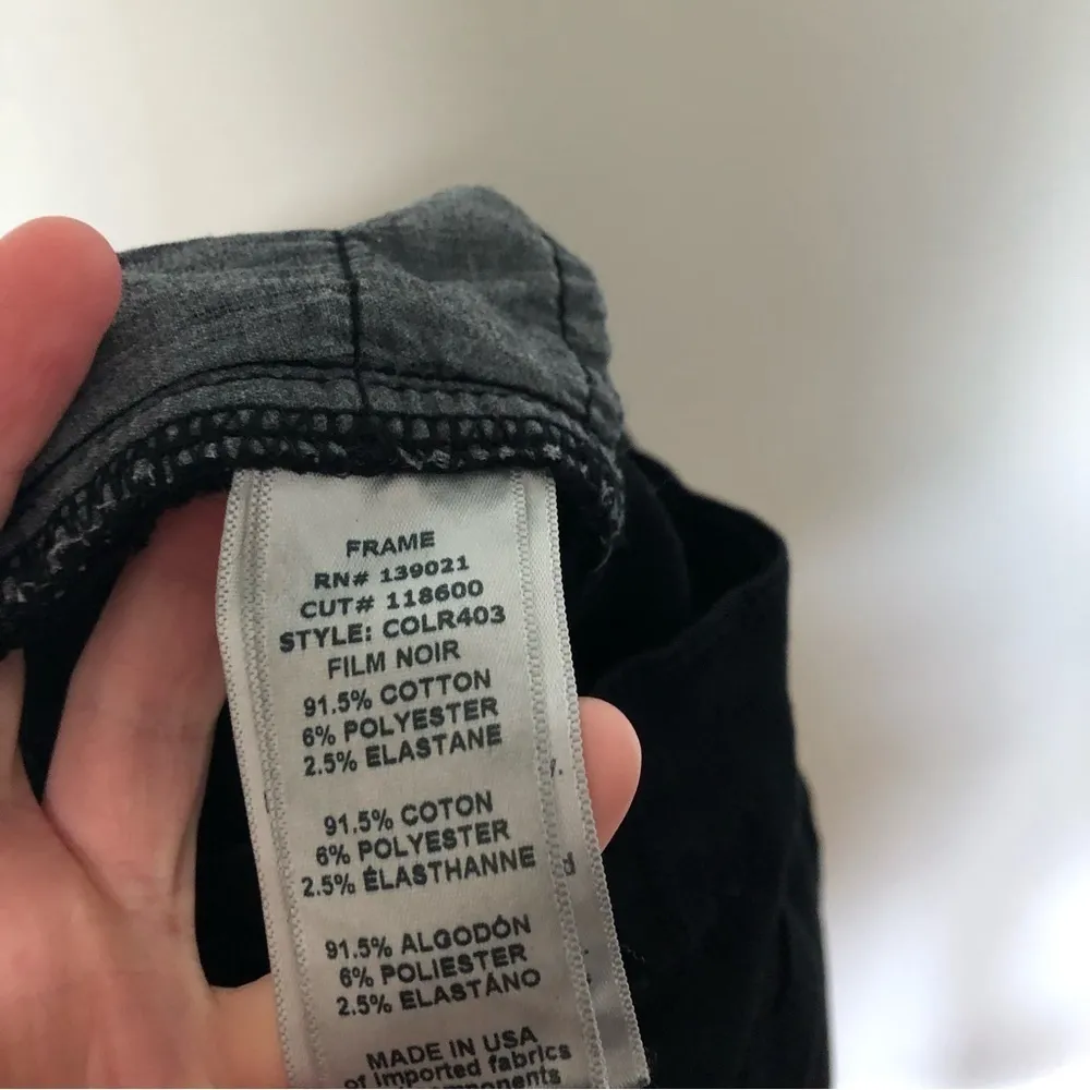 Frame Le Skinny De Jeanne Jeans Black Distressed Film Noir 25 - Image 5