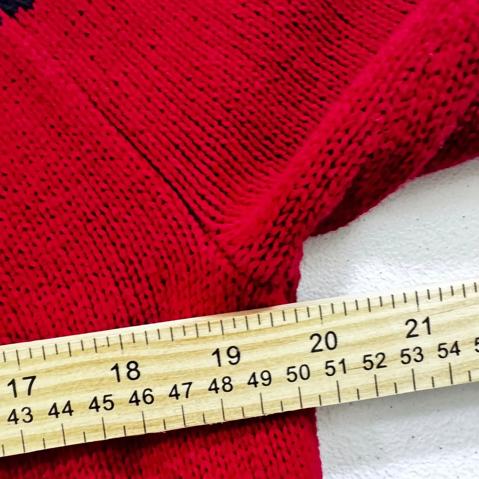 y2k Chaps Women's XL‎ Red Fair Isle Knit Crew Neck Long Sleeve Sweater christmas - Image 3