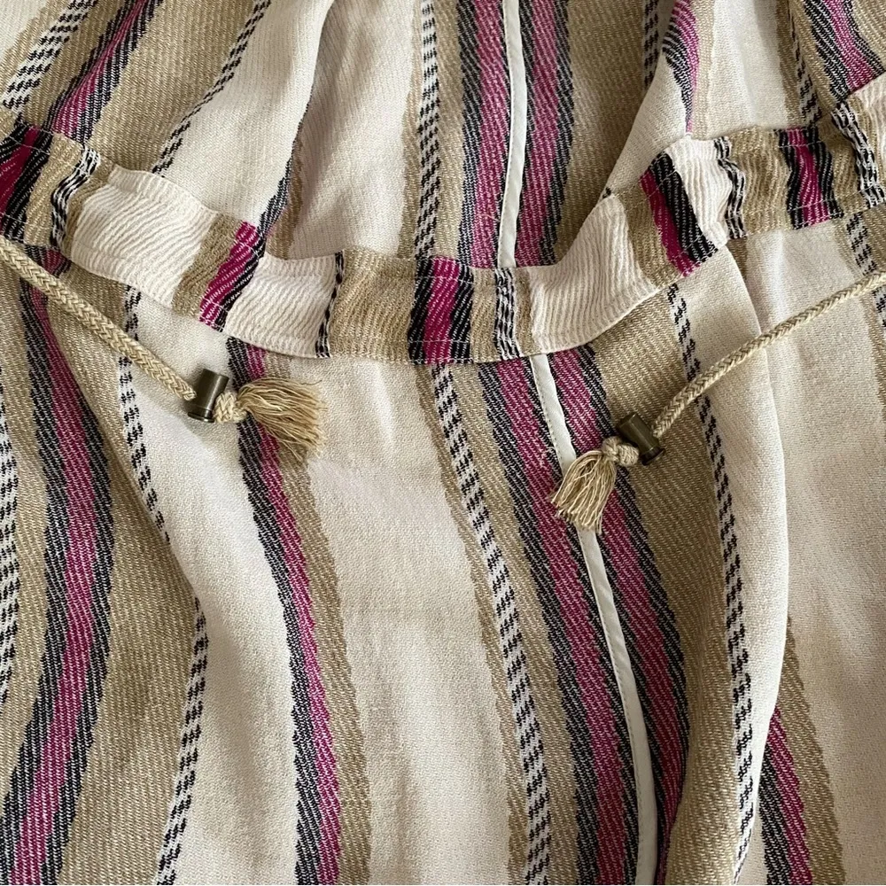 Ulla Johnson Isotta Robe Jacket Linen Striped Coat Beige Positano Small EUC - Image 9