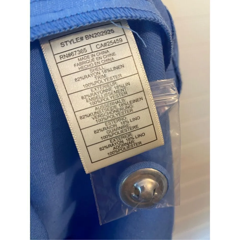 Steven Madden Linen Boxy Oversized Double Breasted Blue Blazer - Image 5