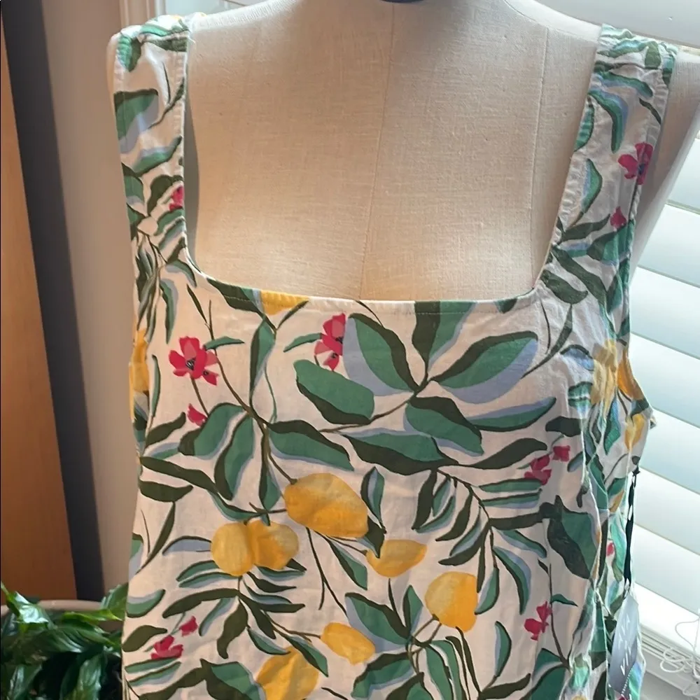 Ava & Viv Floral Sleeveless Lemon Floral  button down back plus size top 2X - Image 7