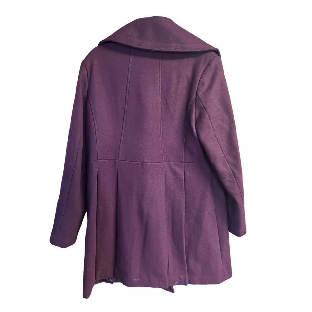 Liz Claiborne Wool Blend Single Breasted Pleated  Jacket Sz L Wine NWT $220 - Image 2