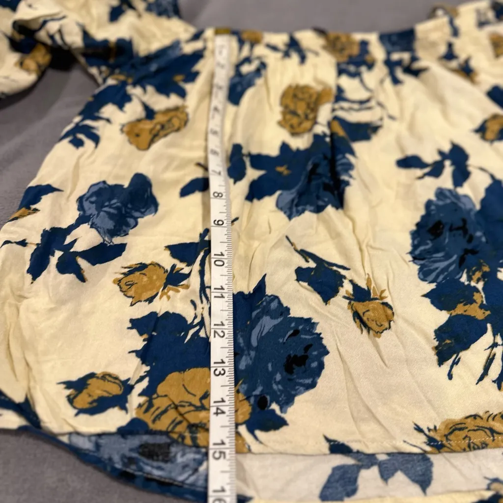 One Love Clothing Sz: M Off Shoulder Top Blouse Floral Tie Sleeves Lightweight. - Image 6