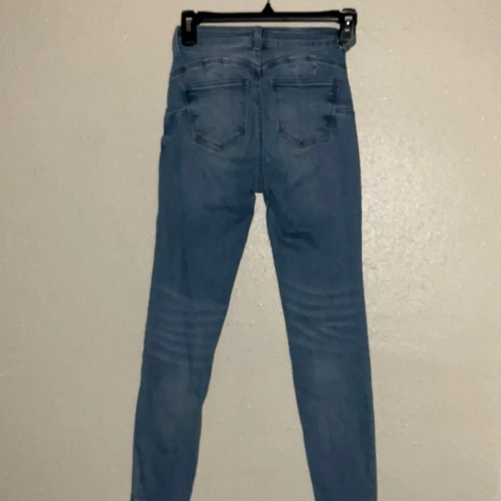 High Rise Blue Jeans with Tapered Fit Size 0 - Image 2