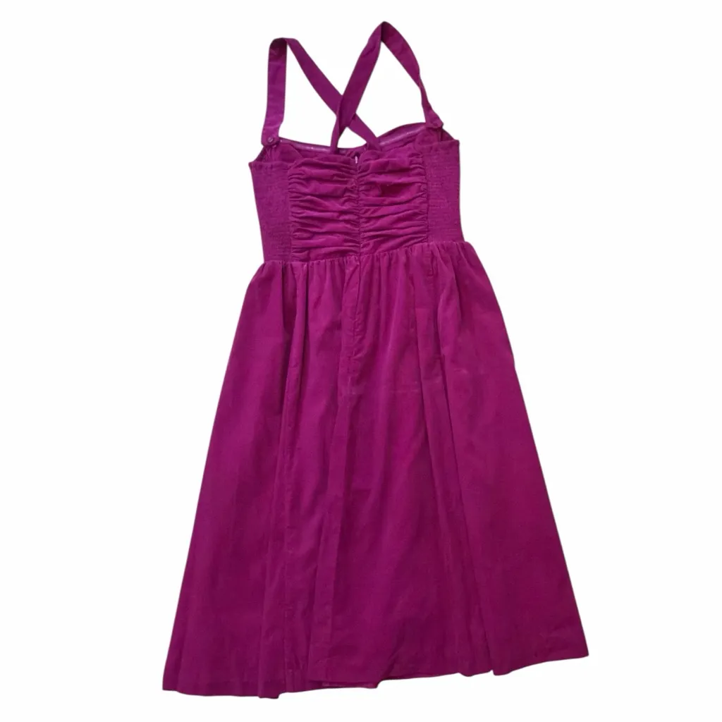 HD in Paris Anthropologie Corduroy A Line Fuchsia Dress - Image 3
