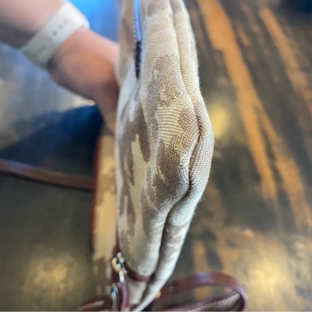 Disney Dooney & Bourke Brown Tonal Mickey Mouse Triple Zip Crossbody Purse - Image 11