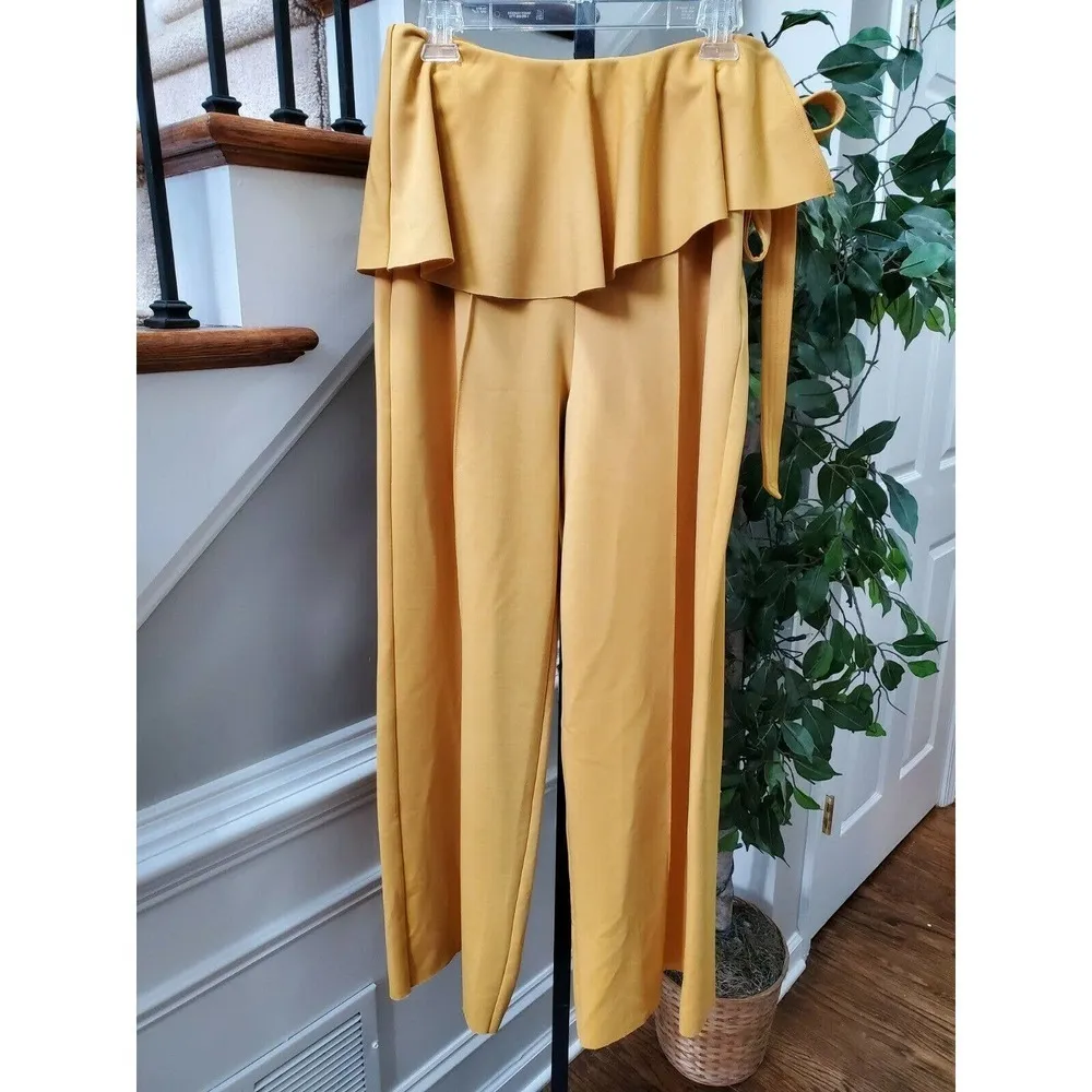 Boutique Dress Polyester Wide Legs Casual Ruffle Pants Size S & 2XL Orange - Image 2