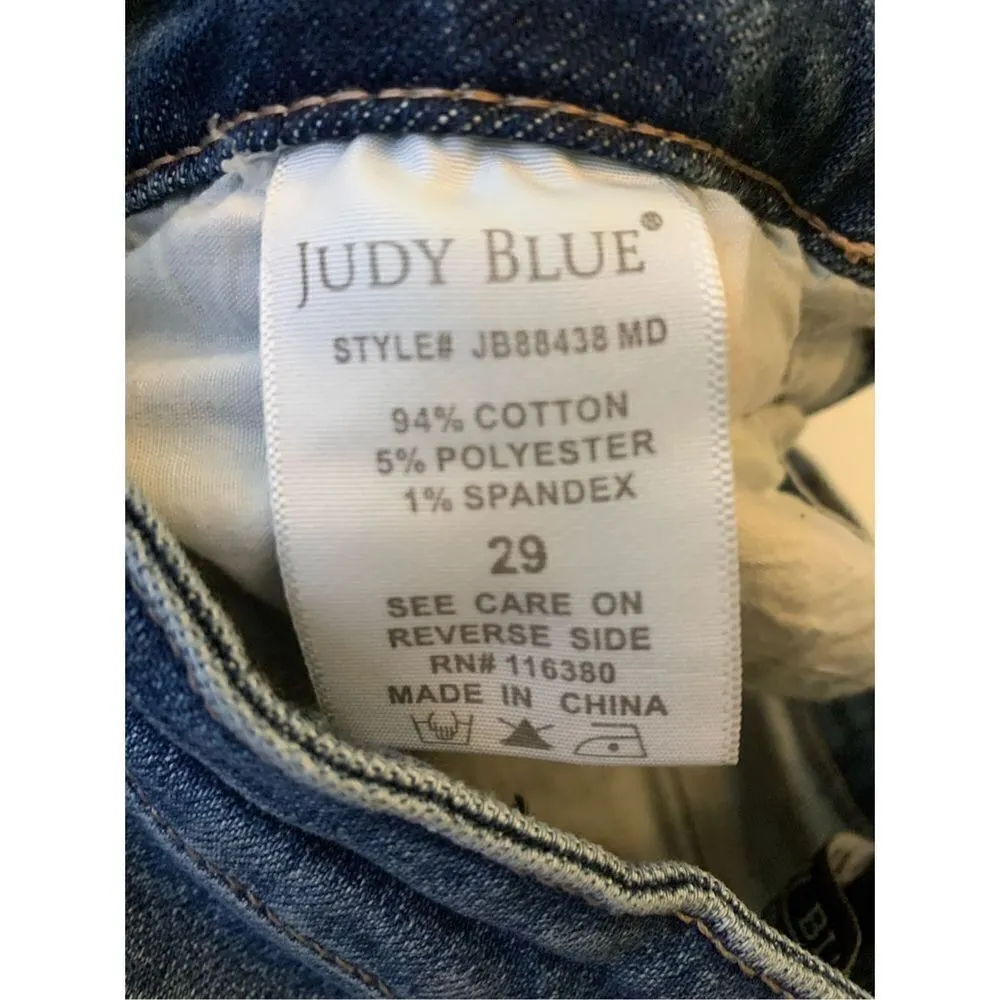 Judy Blue Straight Leg Denim Jeans Rainbow Embroidery Style JB88438 MD Size 29 - Image 6