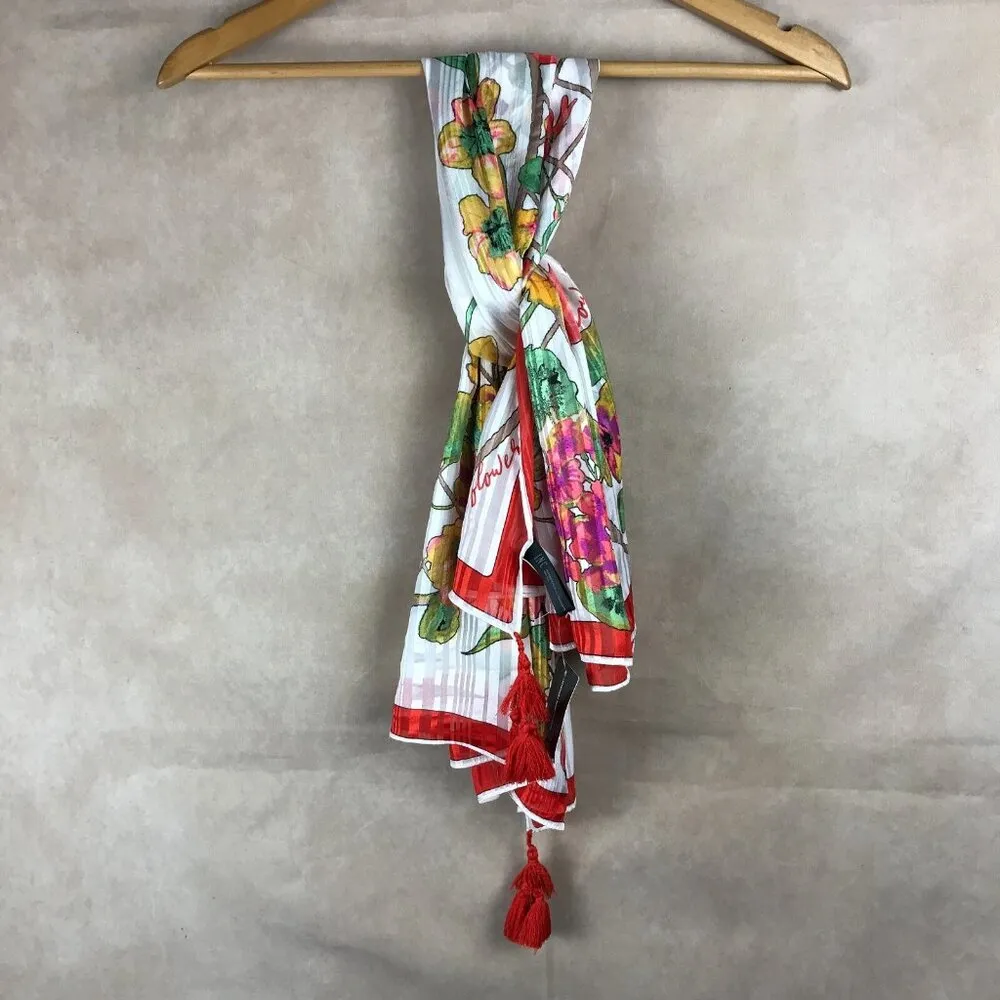 INC Chiffon Garden Trellis Floral Square Scarf NWT - Image 5