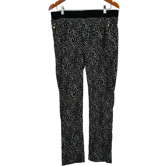 KUT from the Kloth Black White Dotted‎ Print Relaxed Fit Pants Women's Size 6 - Image 3