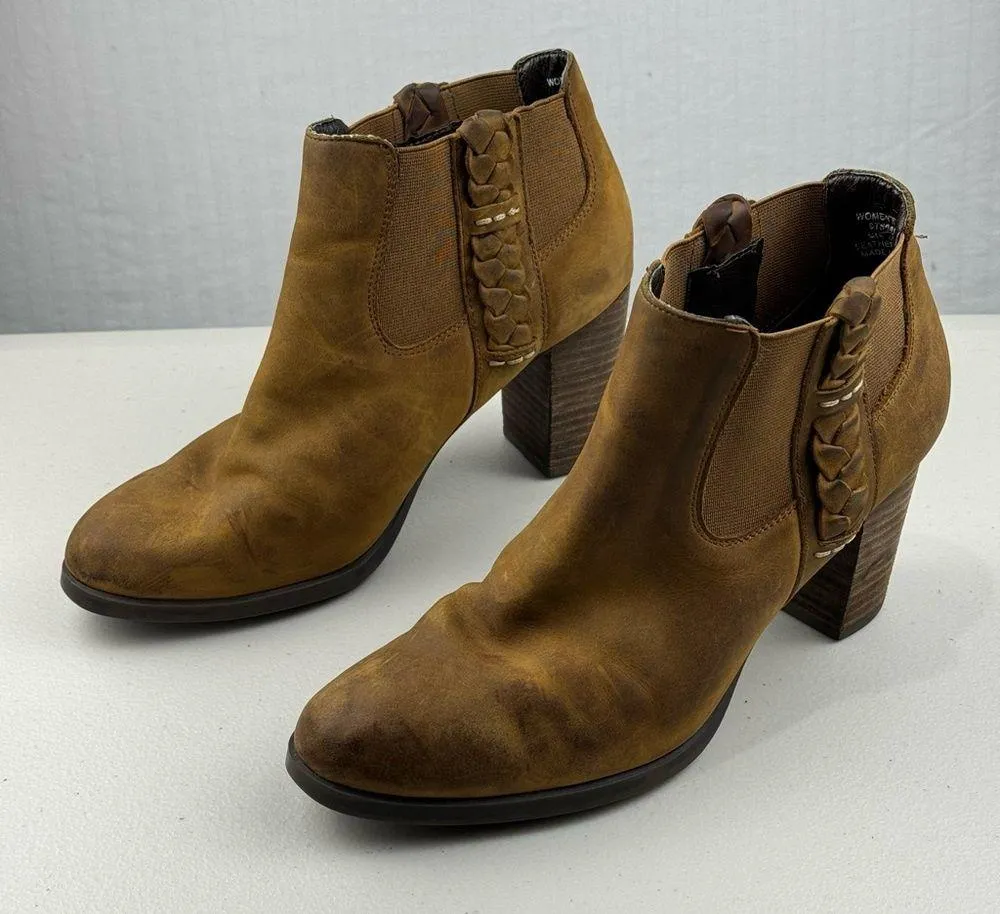 Sperry Top Sider Dasher Booties Women Size 8.5 Brown Western Boho Leather Boots - Image 7