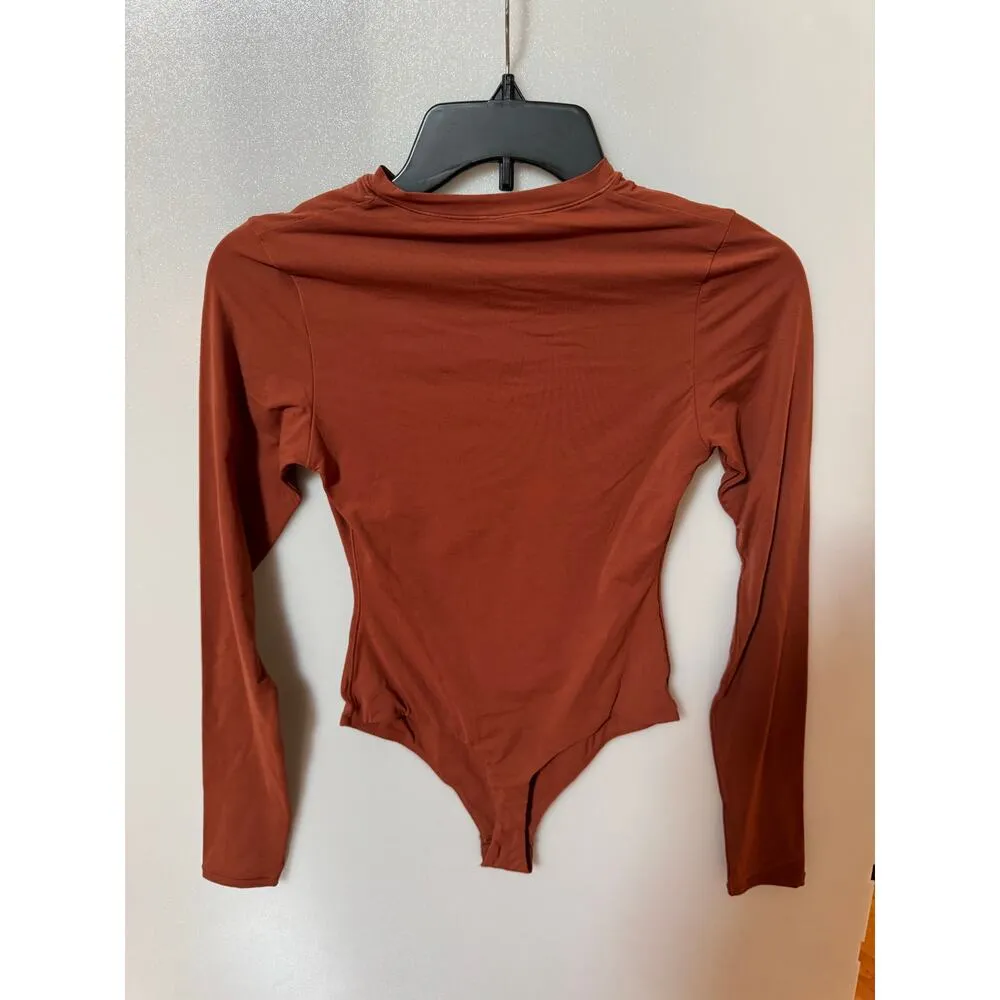 SKIMS Fits Everybody Long Sleeve Bodysuit - Saffron - S - Image 4