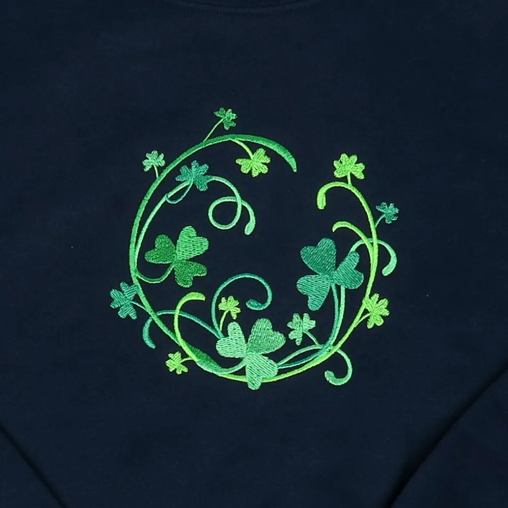 Vintage 90s Ireland Shamrock St. Patrick’s Day Embroidered Sweatshirt Size XL - Image 2