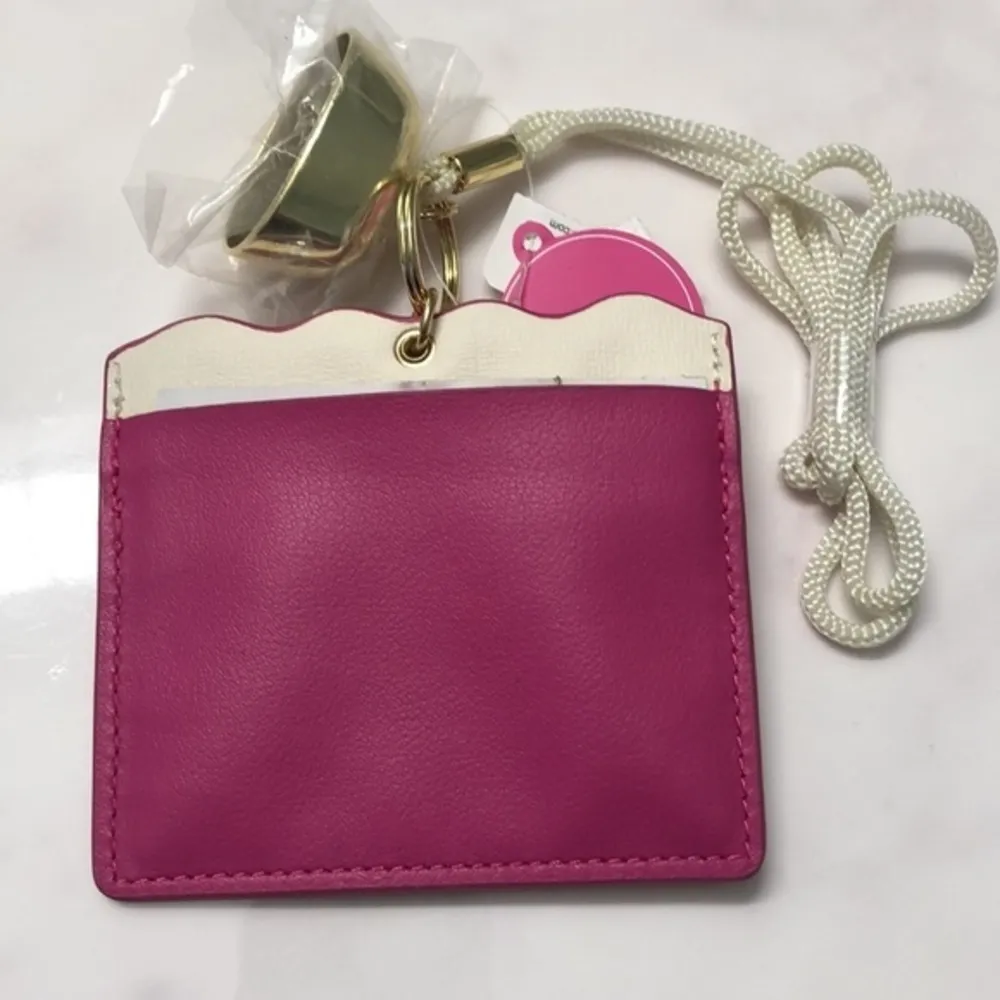 🔵SALE 3/$25 BATH BODY WORKS PINK WEARABLE LANYARD POCKETBAC ID HOLDER KEYRING - Image 3