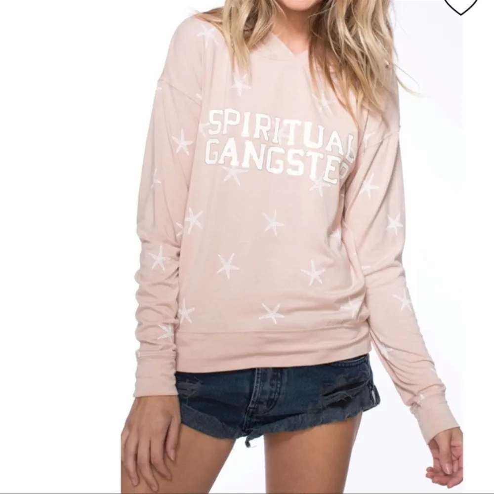 Spiritual Gangster XS Starfish pullover hoodie blush pink lightweight - Image 10