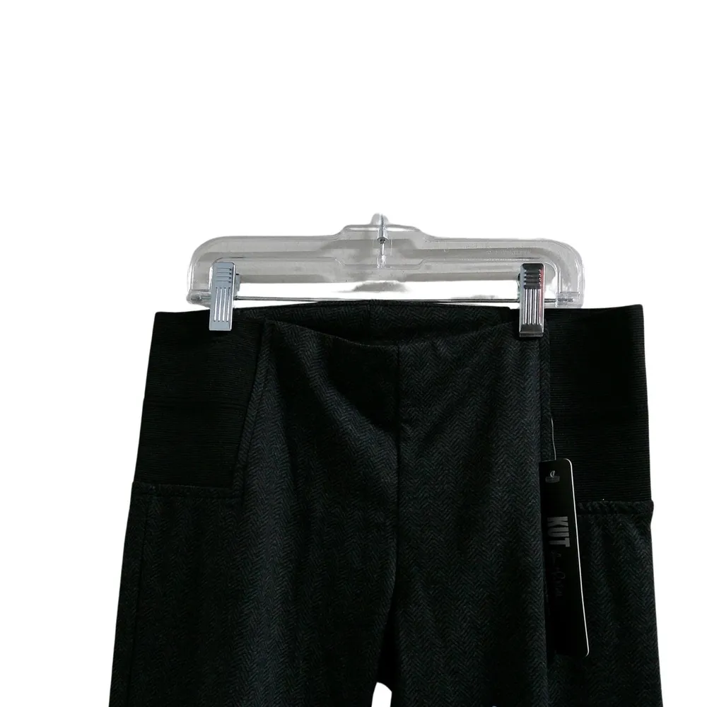 Kut From The Kloth Angie Skinny Pants Size Sm. Black Herringbone Pull-On Stretch - Image 4