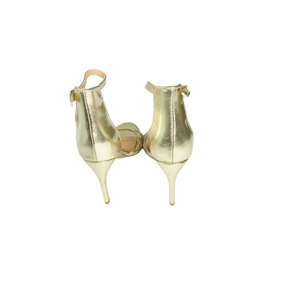 Venus  Open Toe Gold Strappy  4 Inch Stiletto Heels Sz 7 NWOT Formal - Image 6