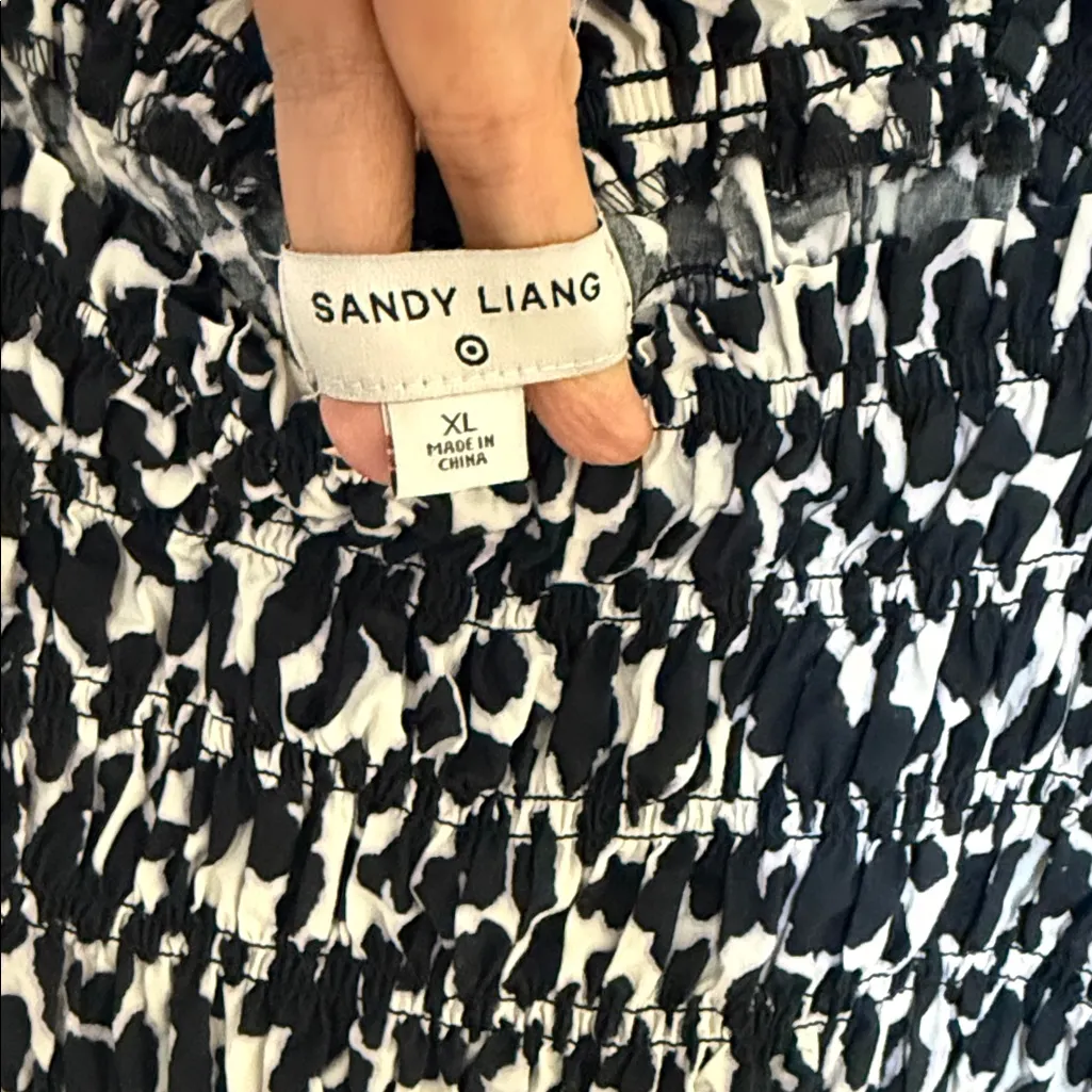 Sandy Liang x Target Dress Black & White Animal Floral Plaid Patchwork XL - Image 6