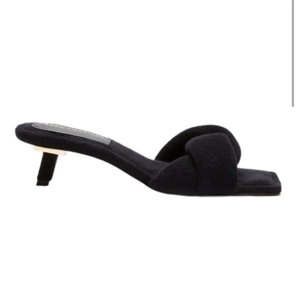 GOOD AMERICAN Women’s Terry Kickstand Low Heel Slide Sandals in Black NEW Size 7 - Image 12